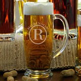 Personalized Beer Mugs - Glass - Slim - Monogrammed - 18 oz.