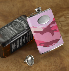 Personalized Pink Camouflage Flask