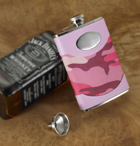 Personalized Pink Camouflage Flask