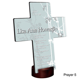 Personalized Faith and Flowers Cross with Stand