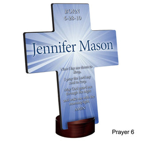 Personalized Starburst Cross with Stand