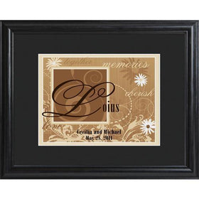 Personalized Coupleâ€™s Name Sign - Framed - Brown