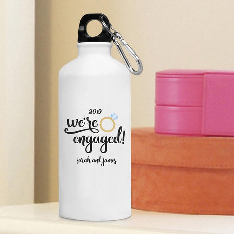 Personalized Water Bottle -We're Engaged