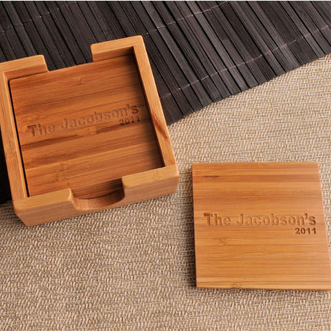 Custom Bamboo Coasters - Set of 4