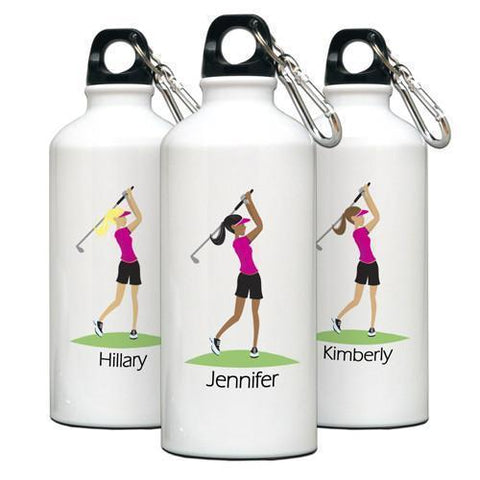 Personalized Go-Girl Water Bottle - Golfer, Runner, Shopper, Yoga