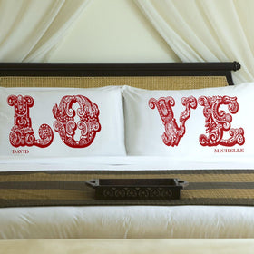 Personalized Couples Pillow Case Set - LOVE