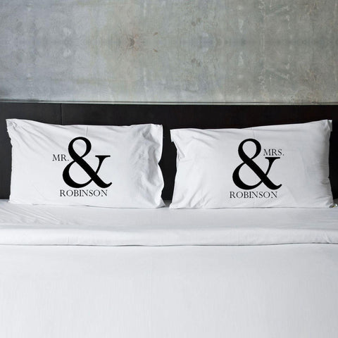 Personalized Mr & Mrs Couples Pillow Case Set