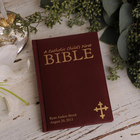 Personalized Bible - Catholic Children's Bible - Burgundy