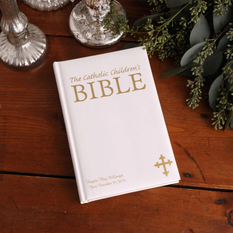 Personalized Bible - Catholic Children's Bible - White