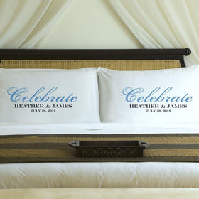 Personalized Celebration Couples Pillow Case Set