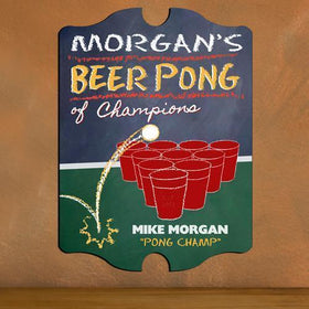 Personalized Vintage Beer Pong Sign - Champion