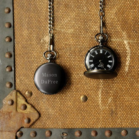 Personalized Pocket Watch - Midnight - Groomsmen - 1.5"