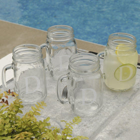 Personalized Glasses - Set of 4 - Mason Jars - Glassware - Wedding Gifts