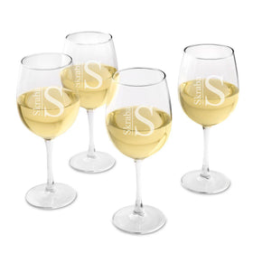 Personalized Wine Glasses - Set of 4 - White Wine - Wedding Gifts