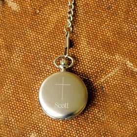 Engraved Pocket Watch - Engraved Cross - Inspirational - Confirmation Gifts