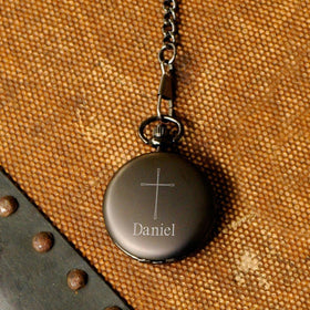 Engraved Pocket Watch - Engraved Cross - Inspirational - Confirmation Gifts