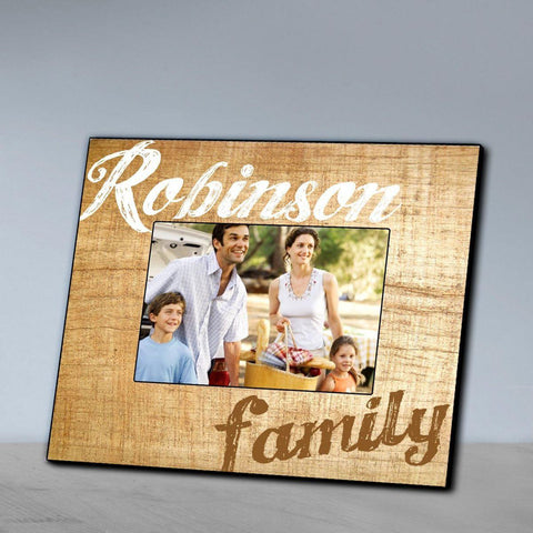 Personalized Family Wood Grain Picture Frame