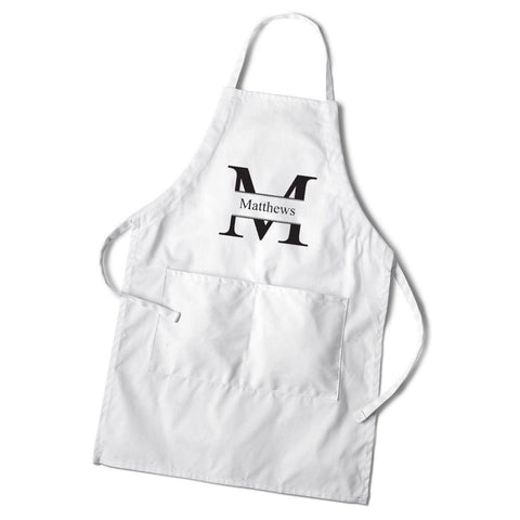 Personalized Men's White Apron