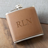 Personalized 6 oz. Leather Hide Flask