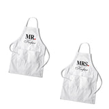 Personalized Couples White Apron Set