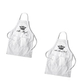 Personalized Couples White Apron Set