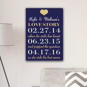 Personalized Our Love Story Canvas Print