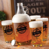 Personalized Growler - 4 Pint Glasses - Growler Set - 64 oz.