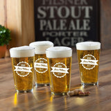 Personalized Pub Glass Set - Set of 4