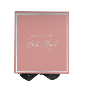 Will You Be My Best man? Proposal Box Pink w/ Black Bow -  Border