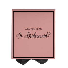 Will You Be My Jr Bridesmaid? Proposal Box Pink w/ Black Bow -  Border