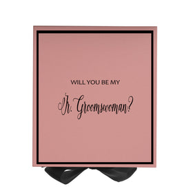 Will You Be My Jr Groomswoman? Proposal Box Pink w/ Black Bow -  Border