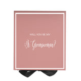 Will You Be My Jr Groomswoman? Proposal Box Pink w/ Black Bow -  Border