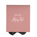 Will You Marry Us?? Proposal Box Pink w/ Black Bow - No Border