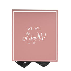 Will You Marry Us?? Proposal Box Pink w/ Black Bow -  Border