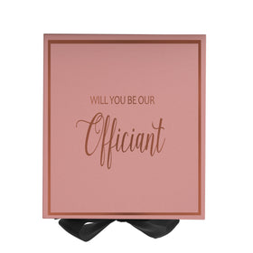 Will You Be our Officiant? Proposal Box Pink w/ Black Bow -  Border