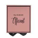 Will You Be our Officiant? Proposal Box Pink w/ Black Bow -  Border