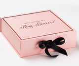 Will You Be My Ring Bearer? Proposal Box Pink w/ Black Bow -  Border