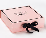 Will You Be My Usher? Proposal Box Pink w/ Black Bow -  Border