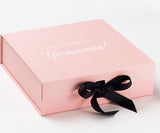 Will You Be My groomswoman? Proposal Box Pink w/ Black Bow - No Border