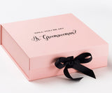 Will You Be My Jr Groomswoman? Proposal Box Pink w/ Black Bow - No Border