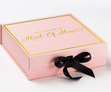 Will You Be My maid of honor? Proposal Box Pink w/ Black Bow -  Border