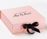 Will You Be My Man of Honor? Proposal Box Pink w/ Black Bow - No Border