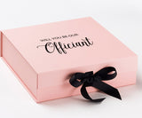 Will You Be our Officiant? Proposal Box Pink w/ Black Bow - No Border