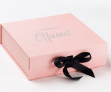 Will You Be our Officiant? Proposal Box Pink w/ Black Bow - No Border