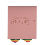 Will You Be My Best man? Proposal Box pink - No Border - Rainbow Ribbon