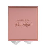 Will You Be My Best man? Proposal Box Pink w/ White Bow -  Border