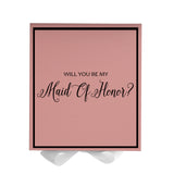 Will You Be My maid of honor? Proposal Box Pink w/ White Bow -  Border