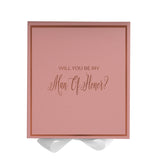 Will You Be My Man of Honor? Proposal Box Pink w/ White Bow -  Border