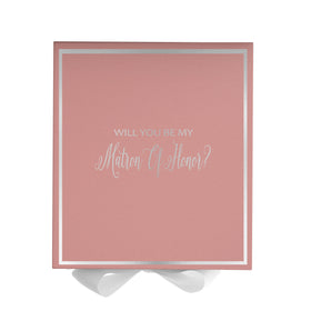 Will You Be My Matron of Honor? Proposal Box Pink w/ White Bow -  Border