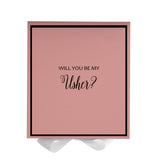 Will You Be My Usher? Proposal Box Pink w/ White Bow -  Border